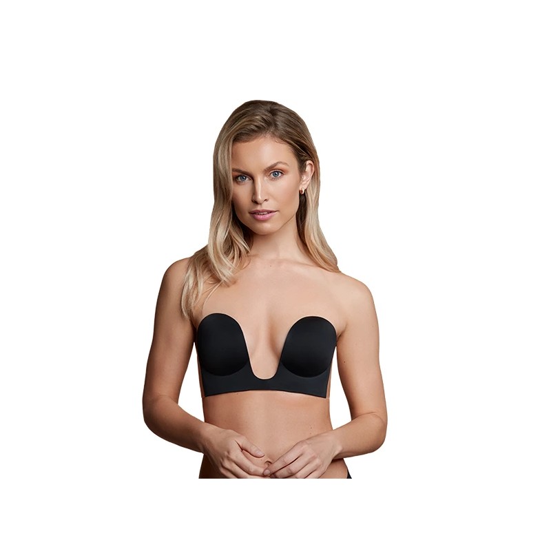 Biustonosz ze skrzydełkami - Bye Bra Seamless U-Style Bra Miseczka C Black